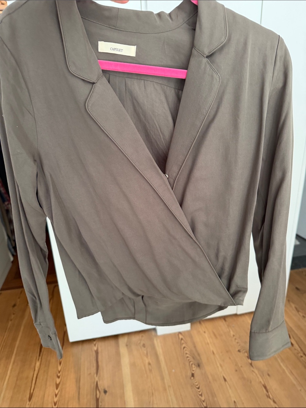 Capulet Taupe Wrap Blouse